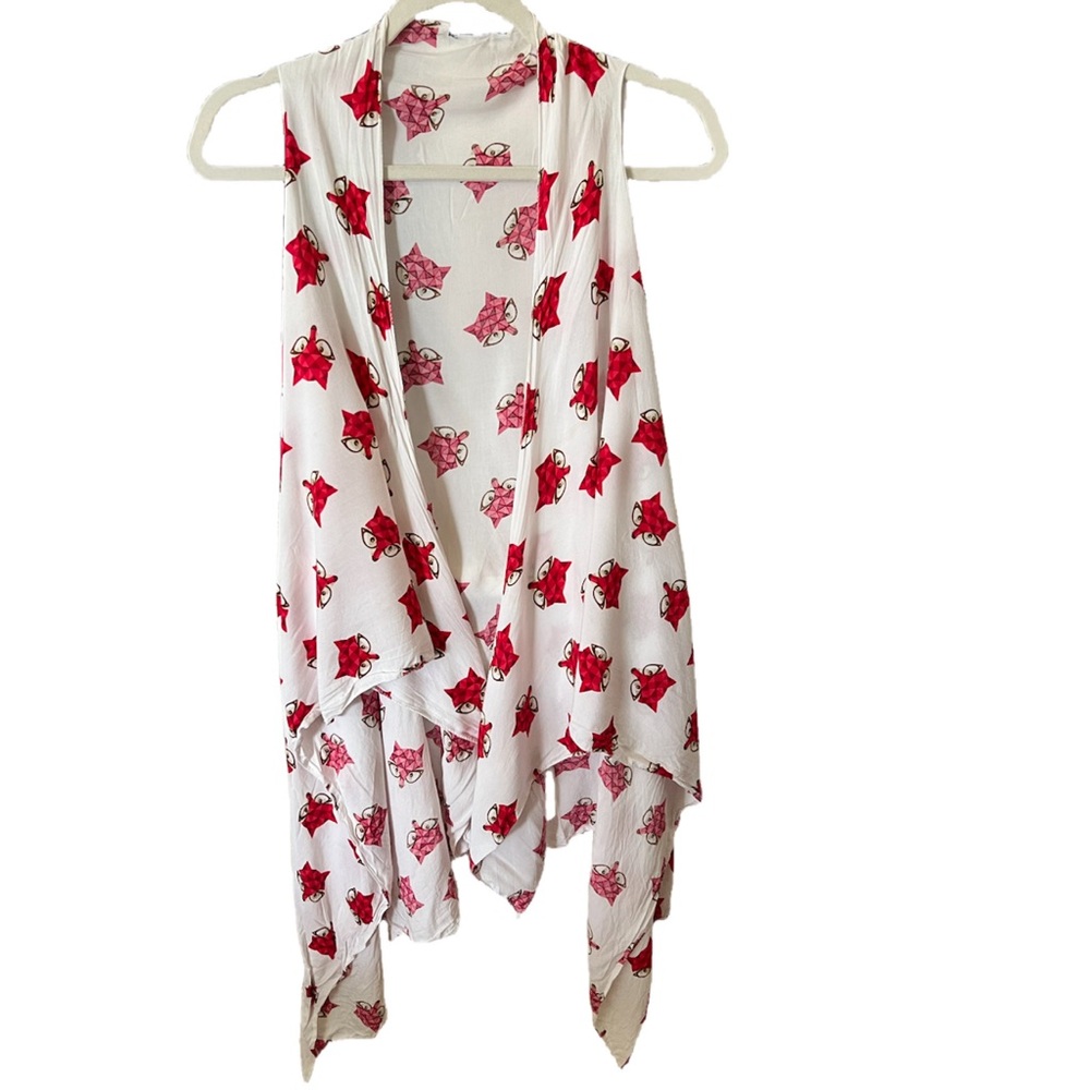 Women's Janice OS fox print vest EUC